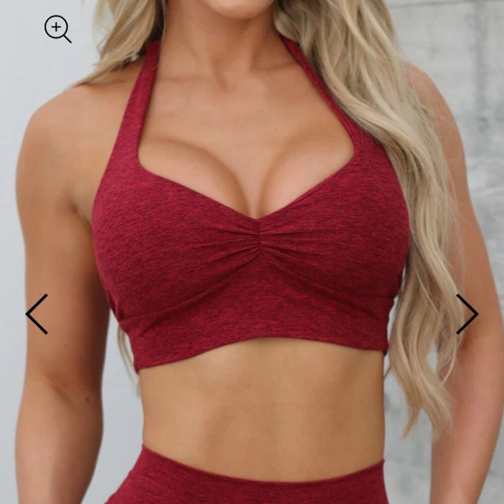 Bombshell sportswear backless bra red